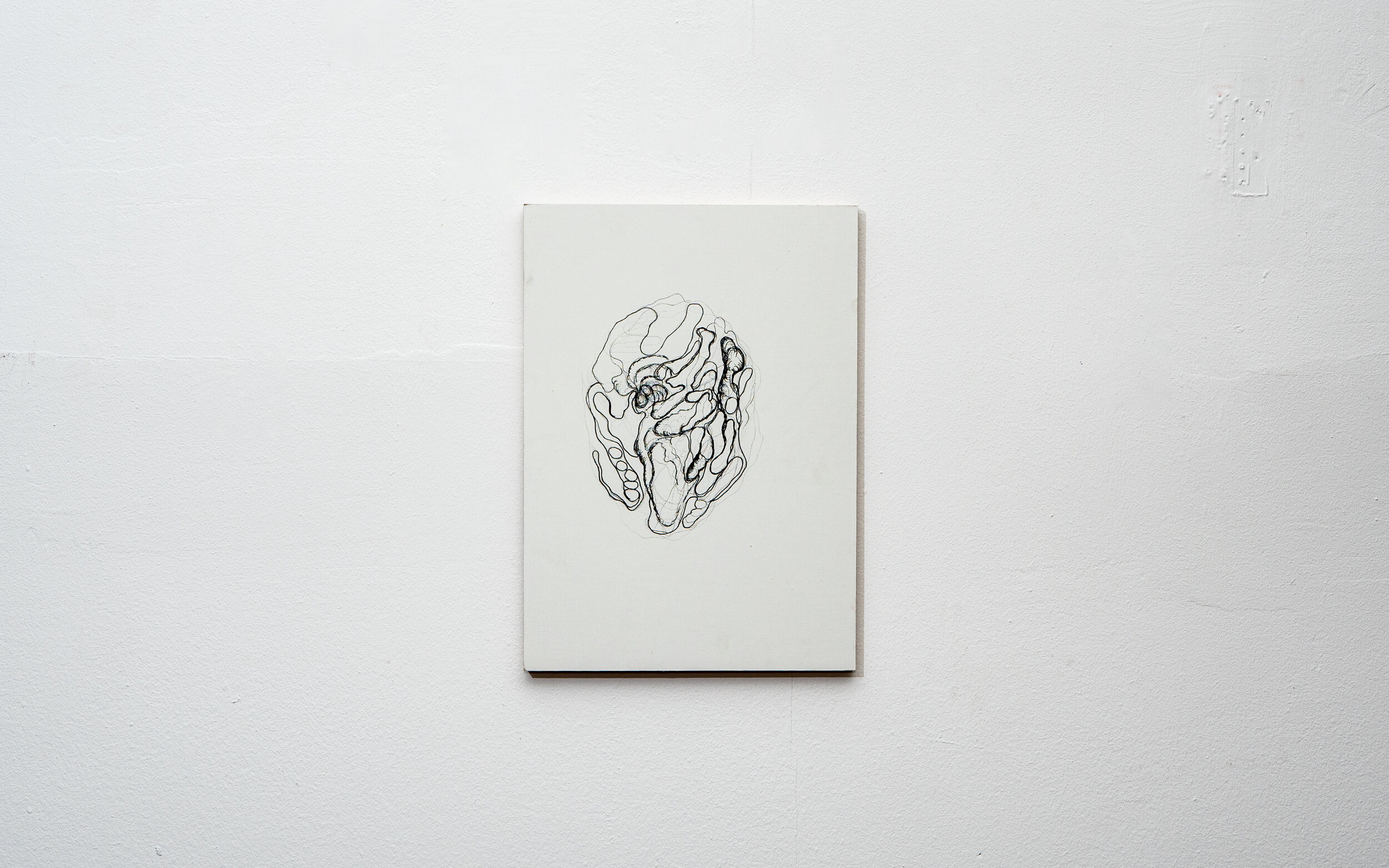  MASK, 30 x 42 x 2 cm, 2020,  Ink on canvas mounted on wood panel 